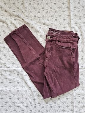 AE Burnt Red Skinny Jeggings